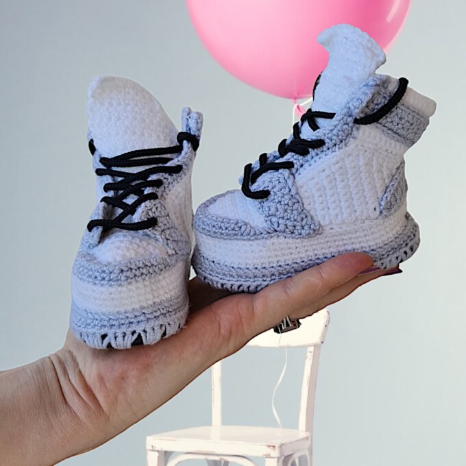 Baby Sneaker Jordan Style Crochet Booties Baby Sneaker Jordan Style Crochet Booties