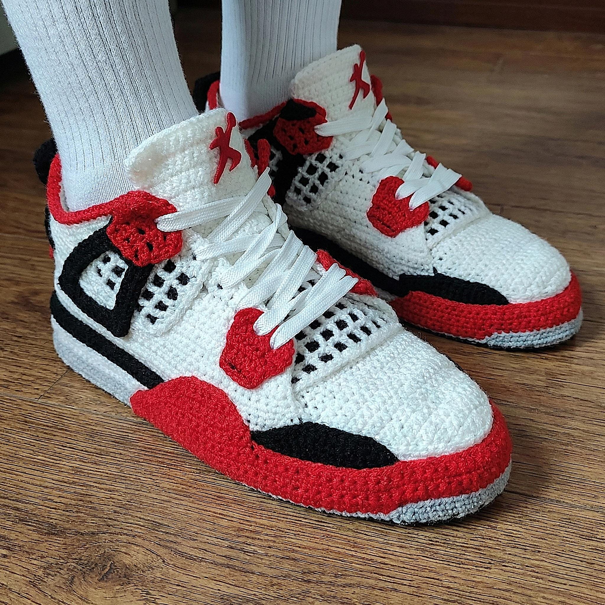 Basketball Style Crochet Sneaker Slippers