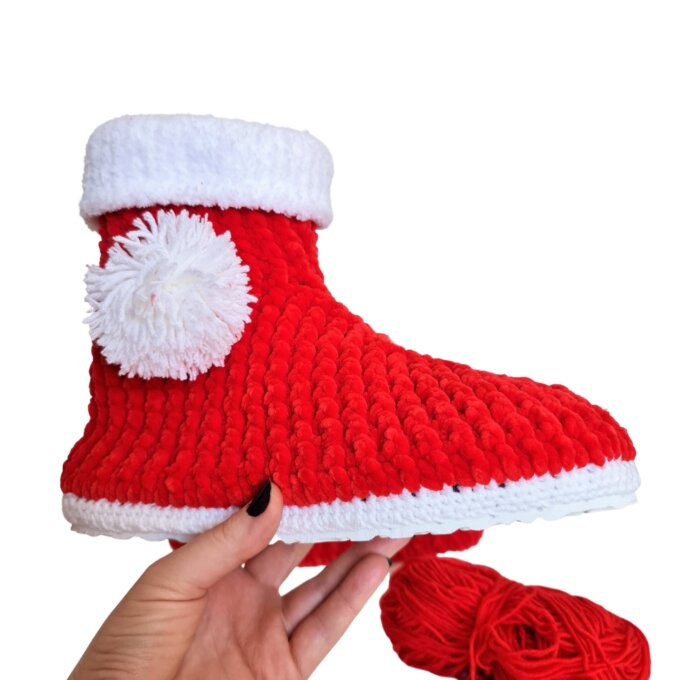 Christmas Stocking Pompom Cozy Holiday Knit Slippers Socks