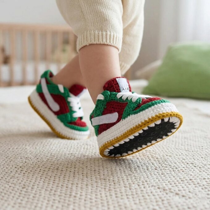 Crochet Baby Jordan Sneaker Booties
