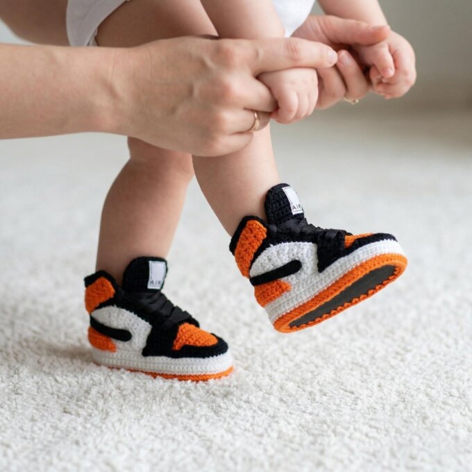 Crochet Baby Jordan Sneakers