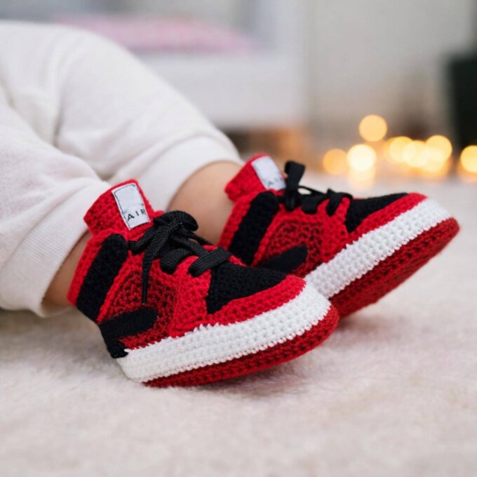 Crochet Baby Jordan Sneakers