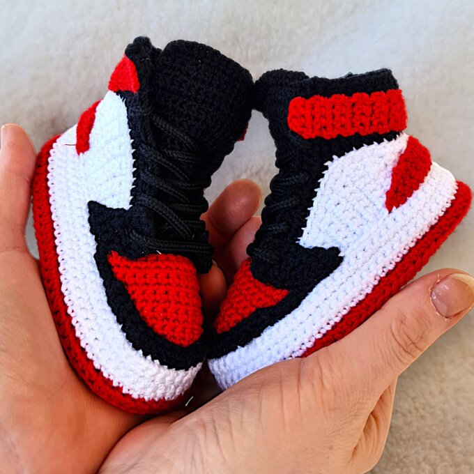 Crochet Baby Jordans Style Sneakers Booties
