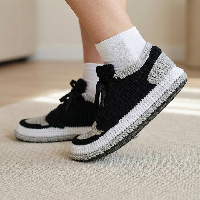 Crochet Basketball Sneakers Slippers