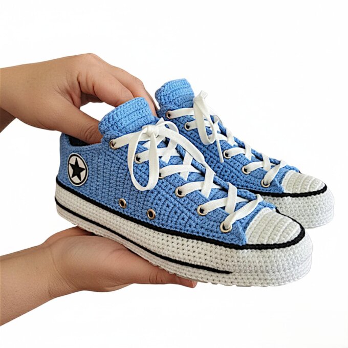 Crochet Sneaker Style Slippers Custom Cozy Unisex Gift Trainer Look Boots Durable House Shoes Non Slip Slipper Sole Large Size Kicks