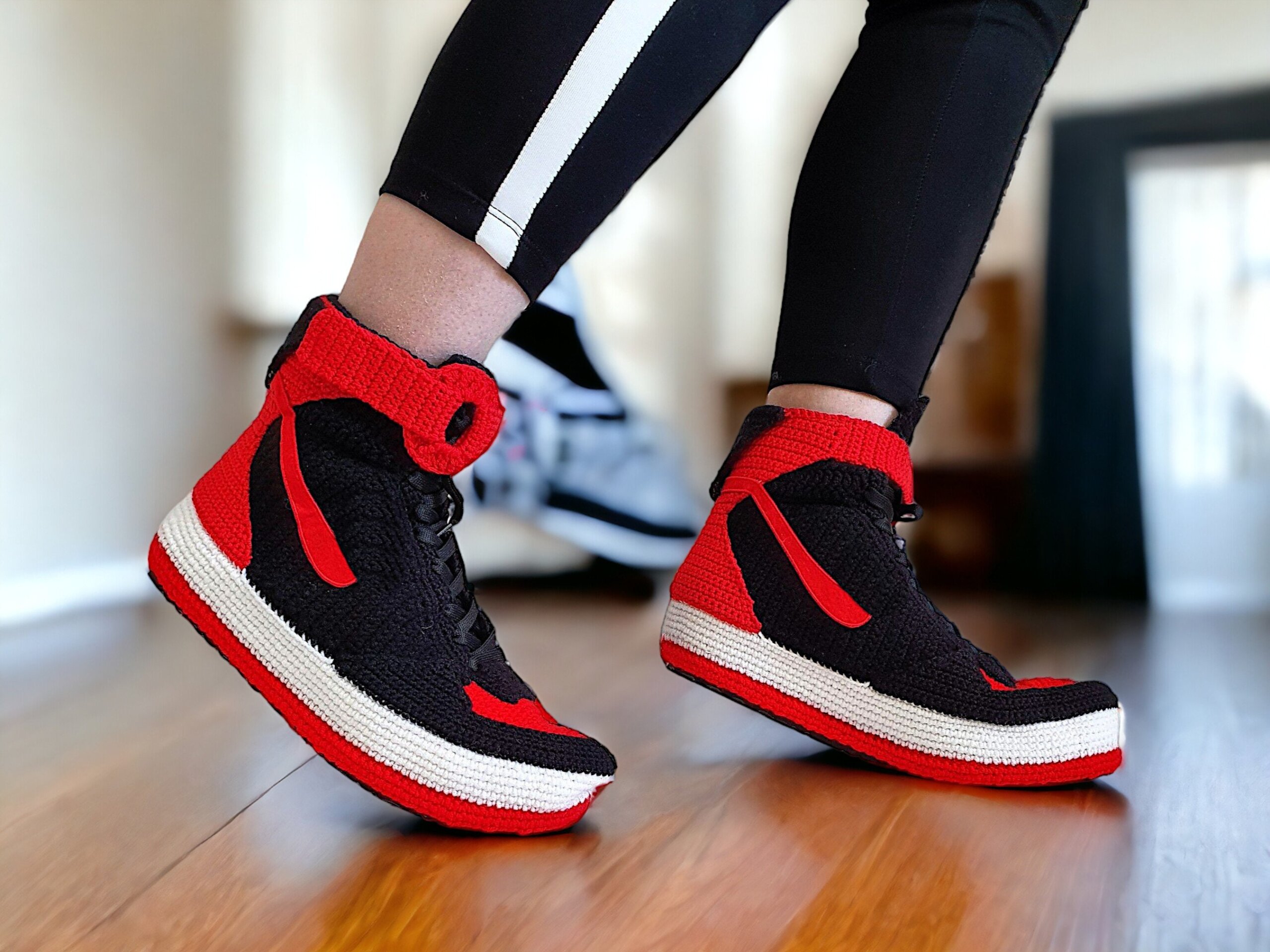 Custom Jordan-Style High Top Sneaker Slippers