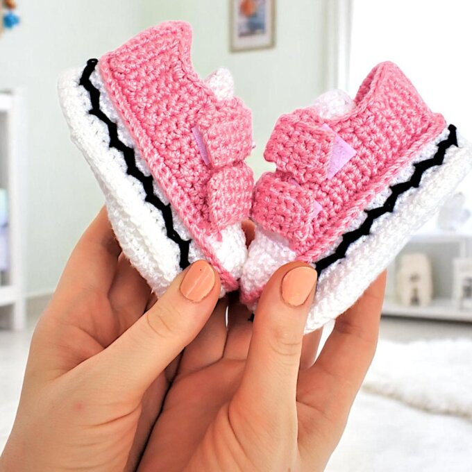 Custom Rose Dust Crochet Baby Shoes
