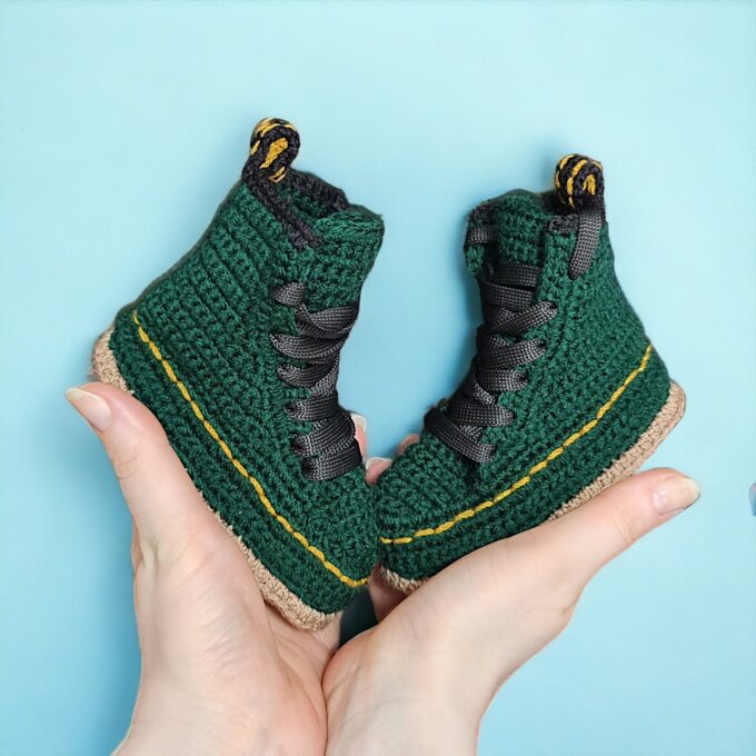 Green Baby Crochet Booties Green Baby Crochet Booties