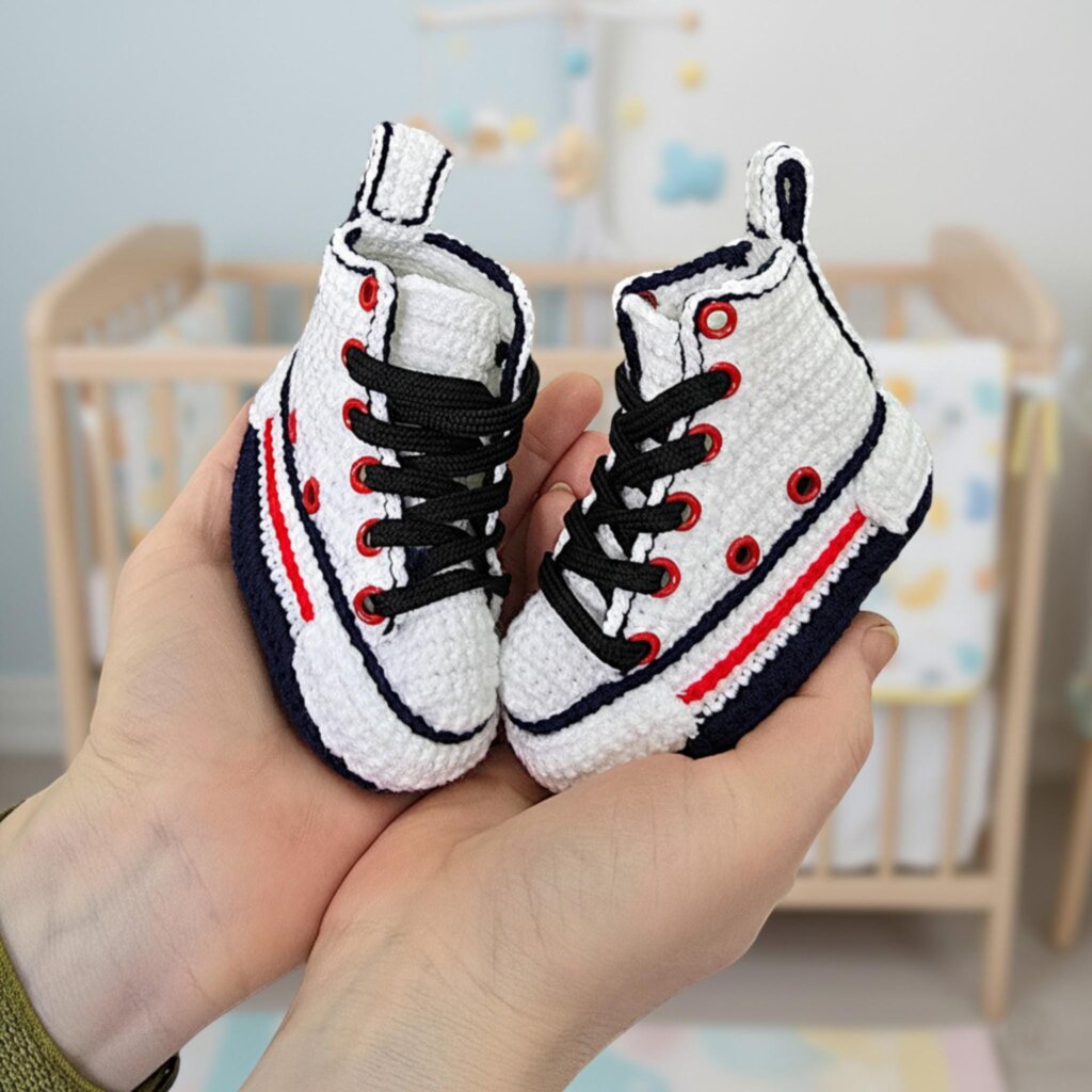 Knitted Basketball Baby Booties - view 5