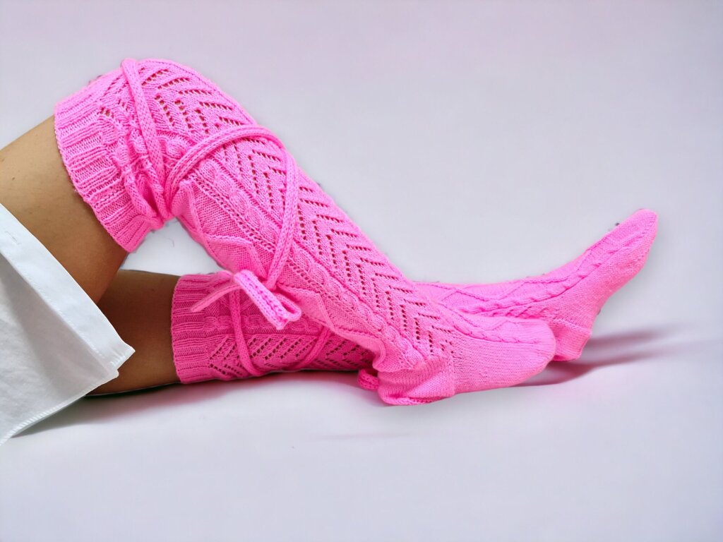 Crochet Pink Leg Warmer - view 5