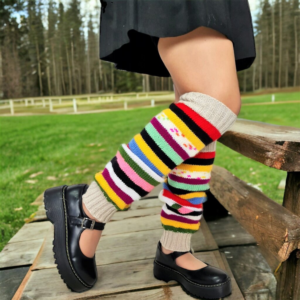 Rainbow Pride Leg Warmers - view 3 Rainbow Pride Leg Warmers - view 3