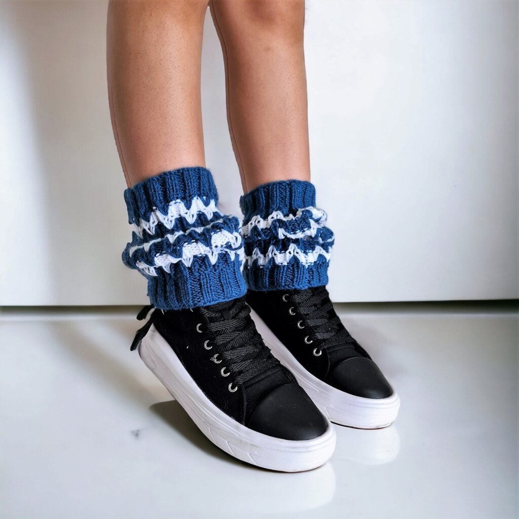 Personalized Blue & White Boot Cuffs - view 5