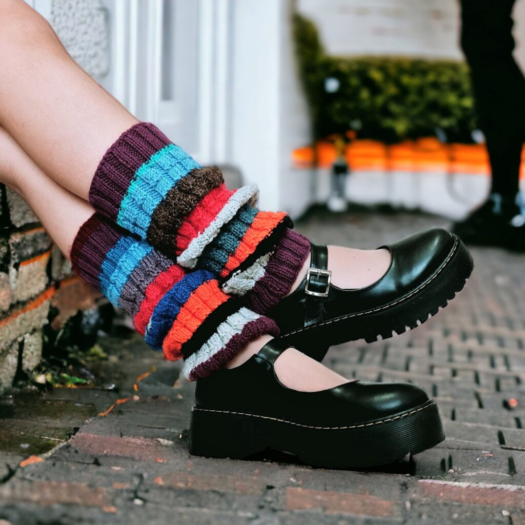 Colorful Leg Warmer Long Tights Leggings Socks - view 2