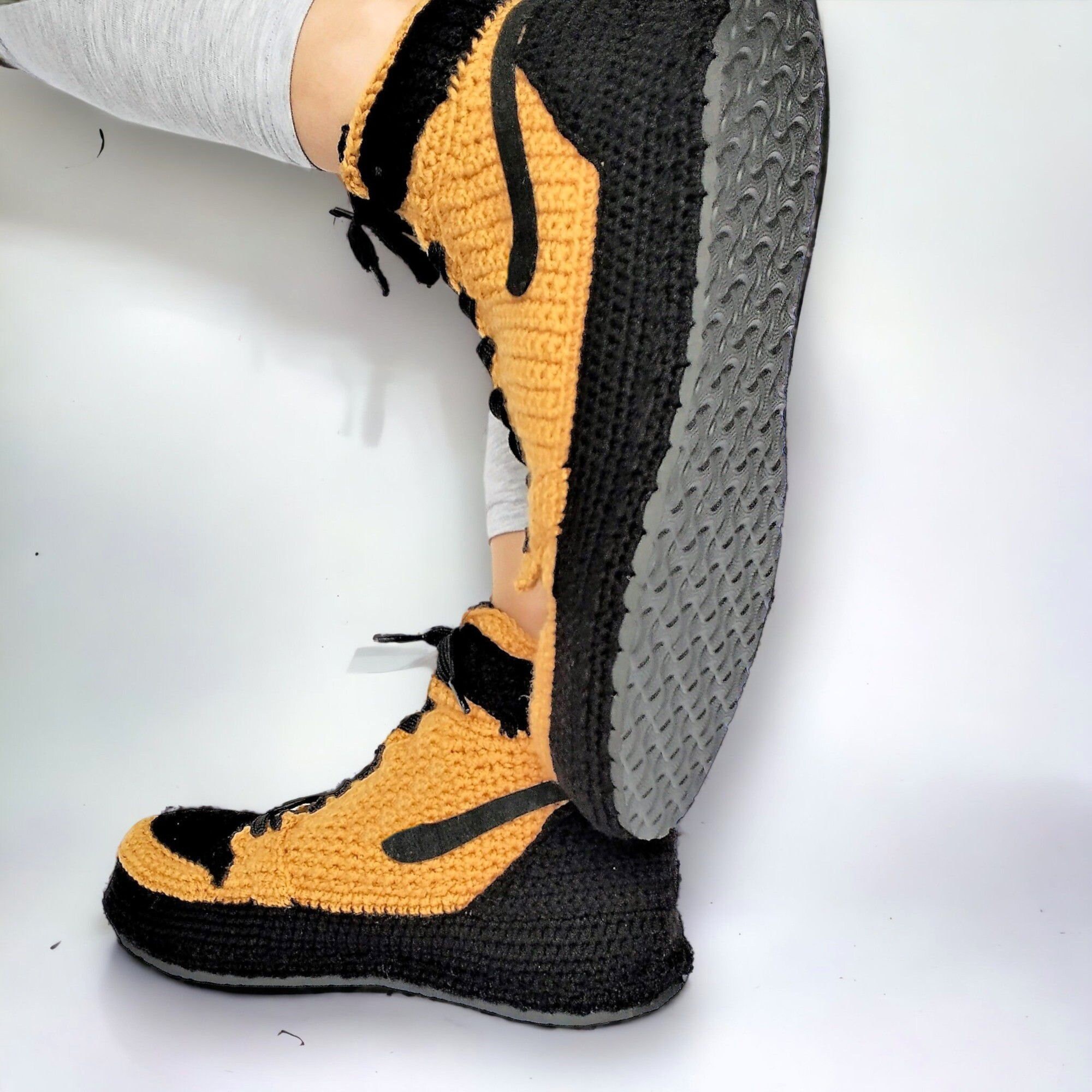Metallic Gold Sneaker Slippers Custom High Top Knitted Shoes Booties Socks for Sneakerheads Basketball Shoes Charm Sneakers Ball Party