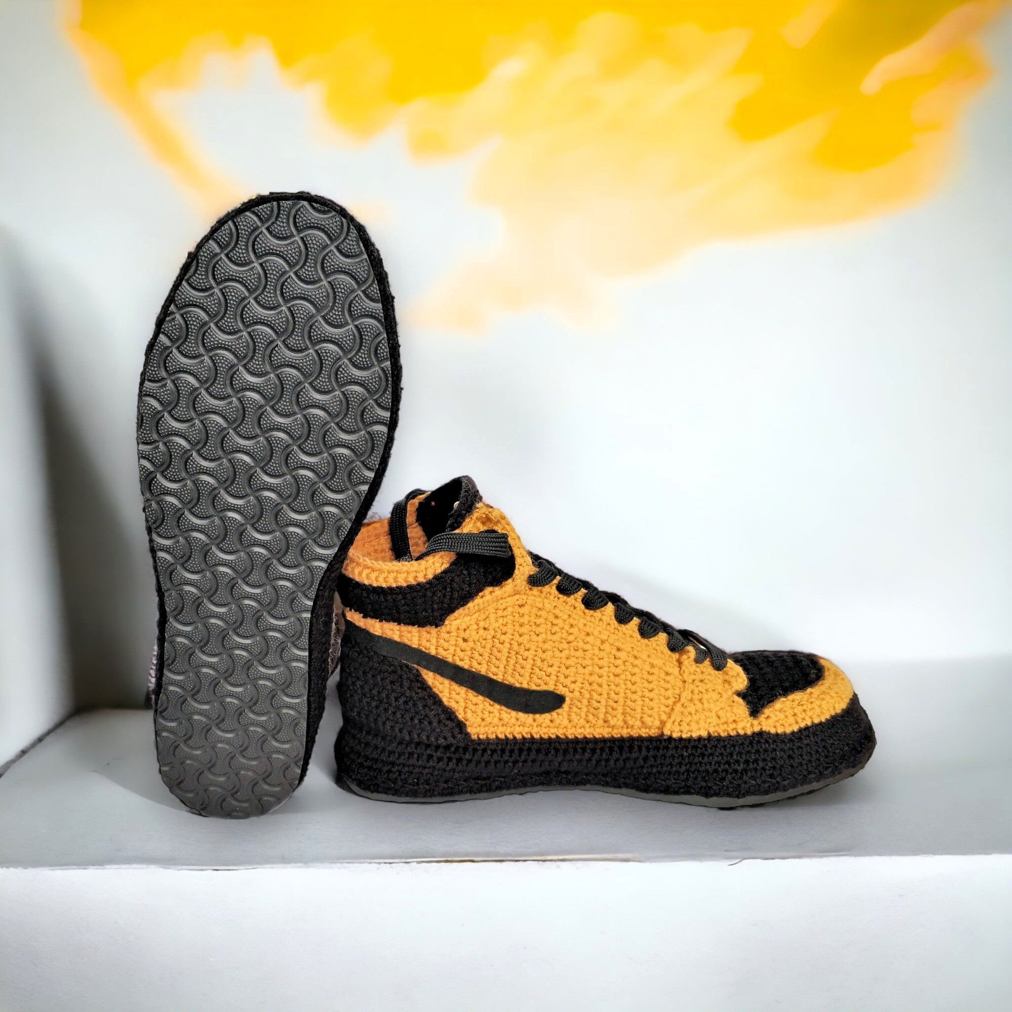 Metallic Gold Sneaker Slippers Custom High Top Knitted Shoes Booties Socks for Sneakerheads Basketball Shoes Charm Sneakers Ball Party