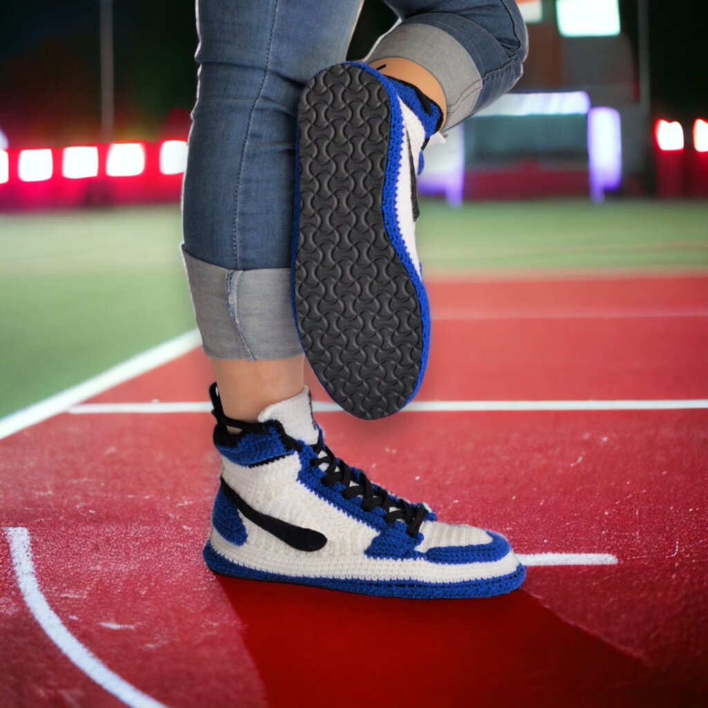 Jordan-style Blue Retro Sneakers Custom Slippers - view 4