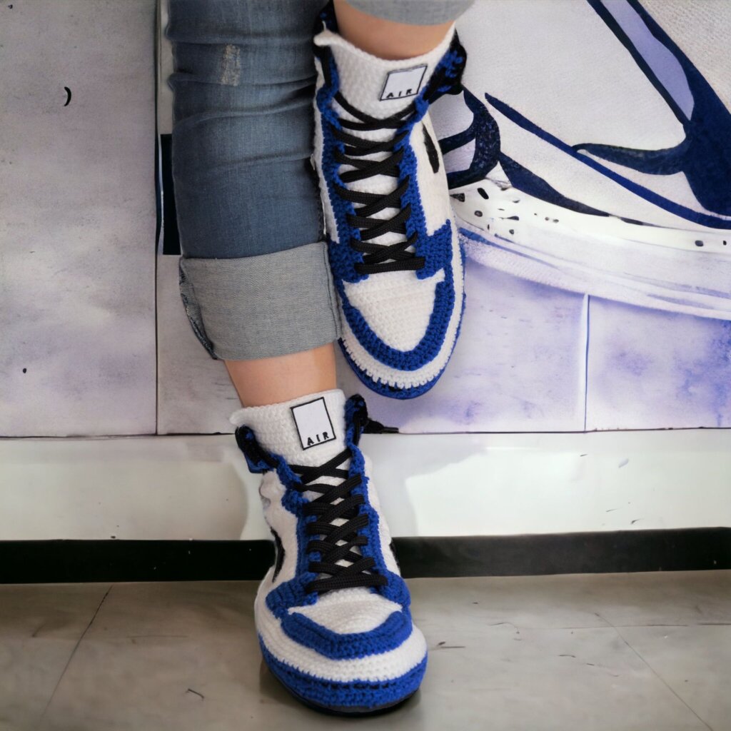 Jordan-style Blue Retro Sneakers Custom Slippers - view 2