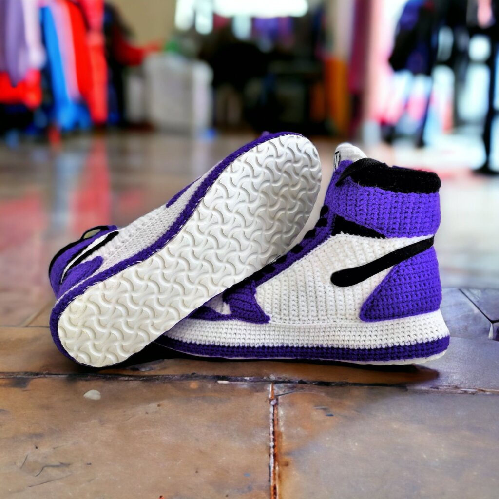 Custom Purple Sneakers Slippers - view 2