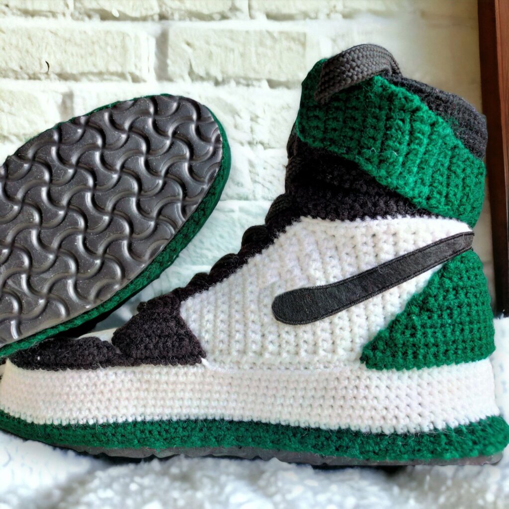 Emerald Green Crochet Slippers - view 4