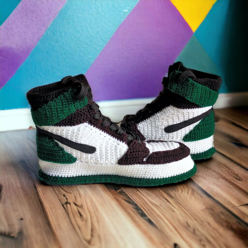Emerald Green Crochet Slippers - view 5
