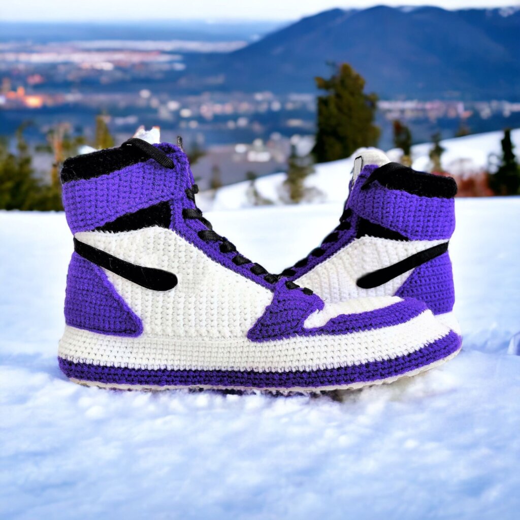 Custom Purple Sneakers Slippers - view 4