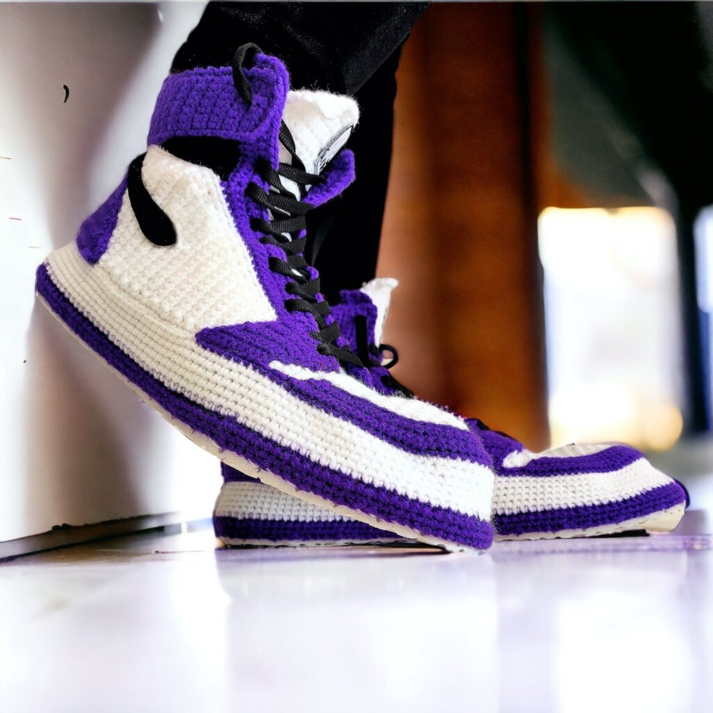 Custom Purple Sneakers Slippers - view 3