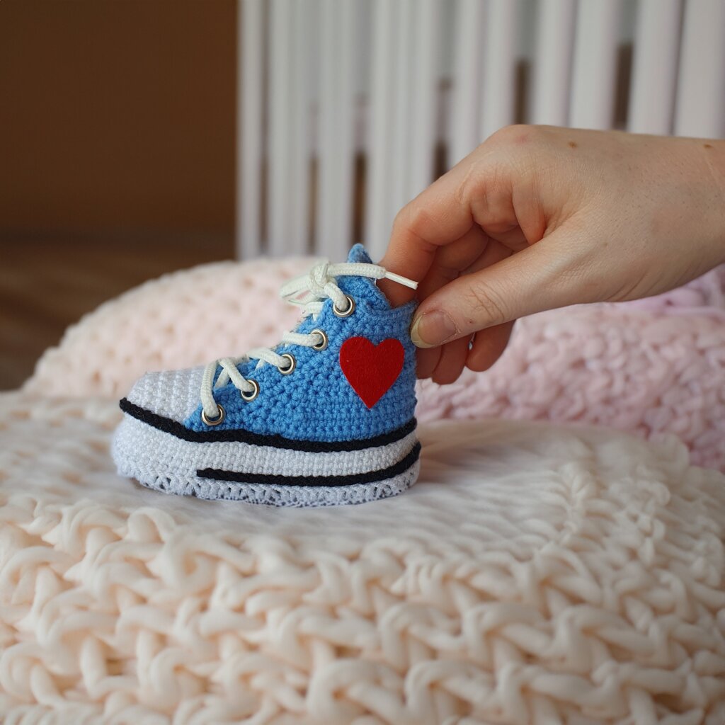 Custom Organic Crochet Newborn Booties - view 3