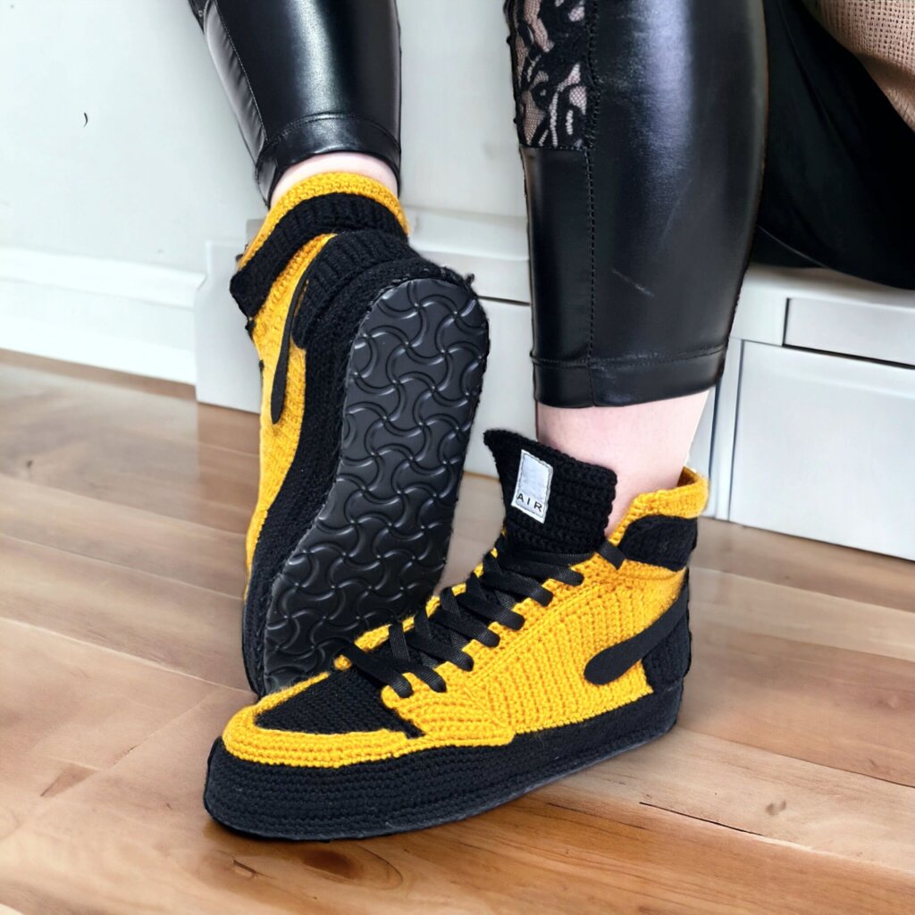 Cozy Crochet Basketball Sneakers Slippers - view 3