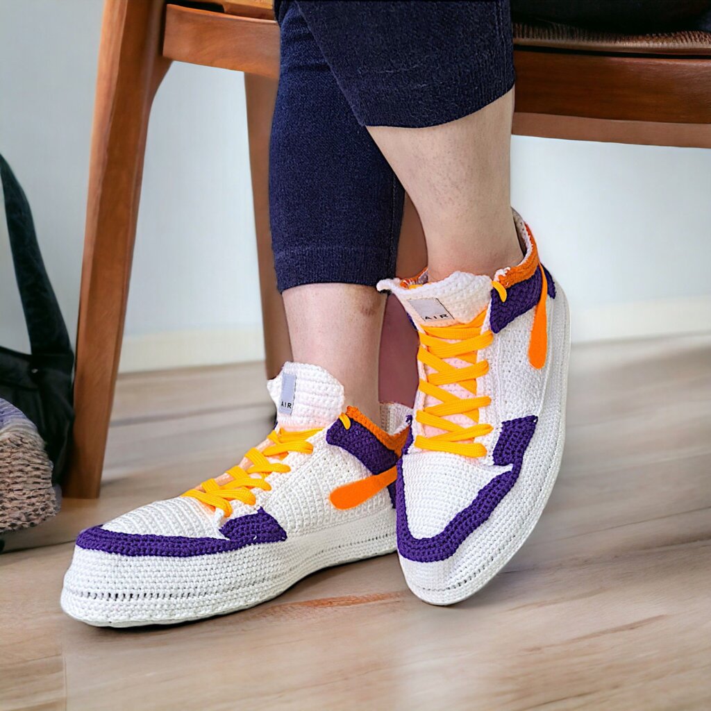 Crochet Sneaker Slippers - view 2