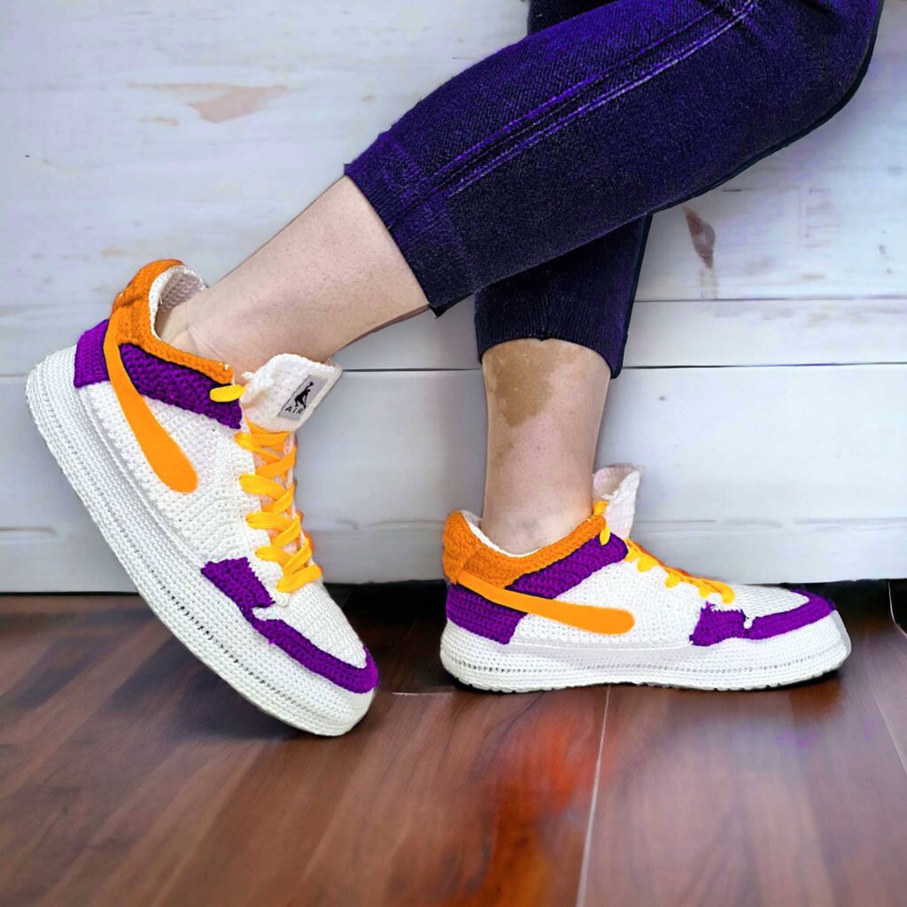 Crochet Sneaker Slippers - view 2