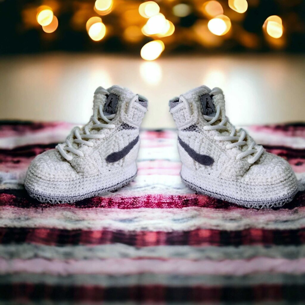 Handmade Crochet Baby Basketball Sneaker Booties - view 5