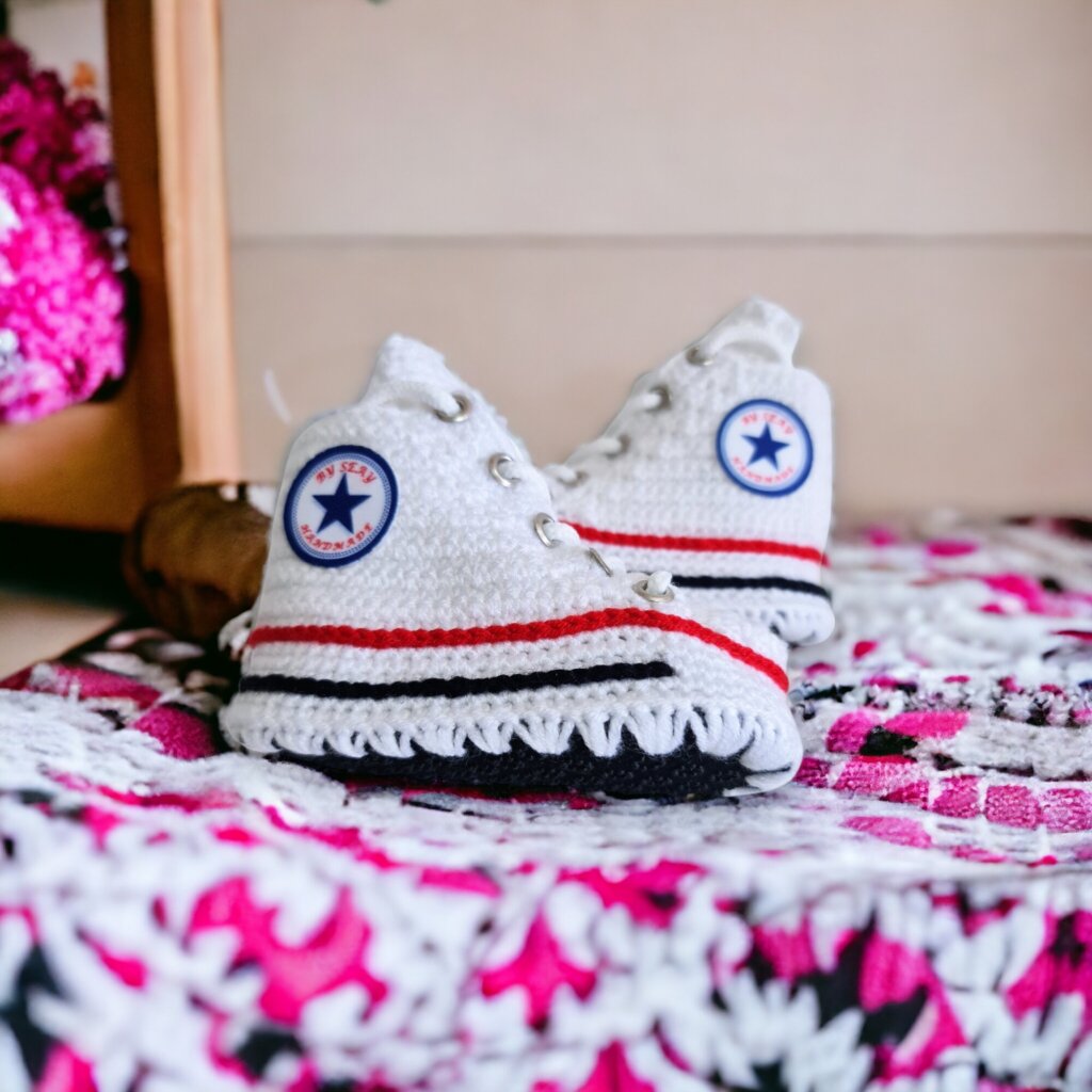 Crochet knit baby booties - view 3