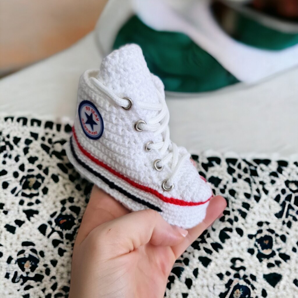 Crochet knit baby booties - view 4