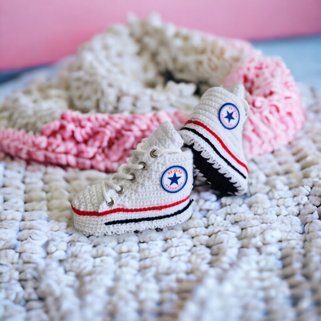Crochet knit baby booties - view 2