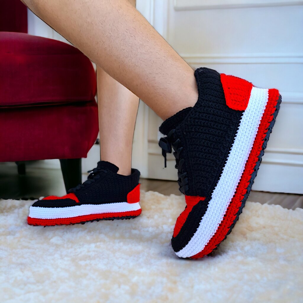 Crochet Jordan Style Slippers - view 5