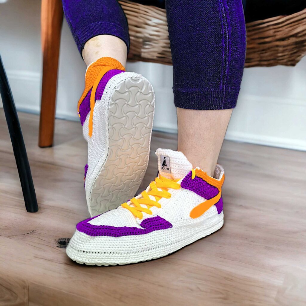 Crochet Sneaker Slippers - view 4