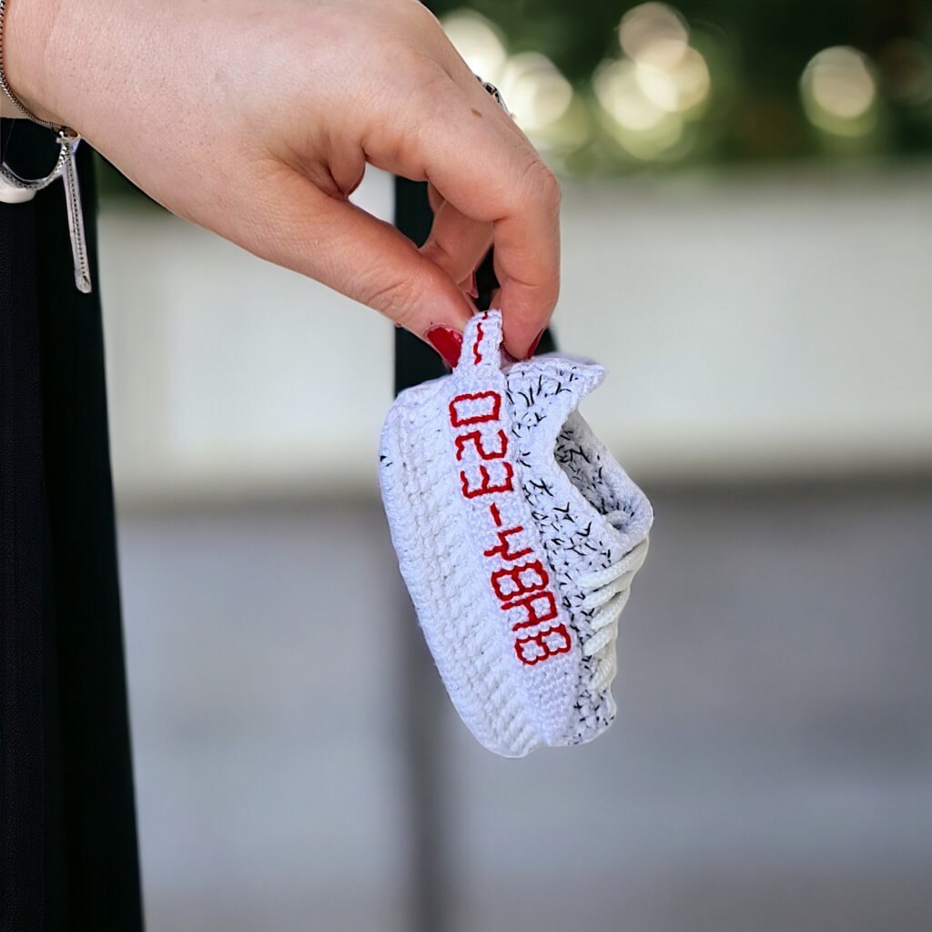 Custom Knit Baby Crochet Sneakers Booties - view 3 Custom Knit Baby Crochet Sneakers Booties - view 3