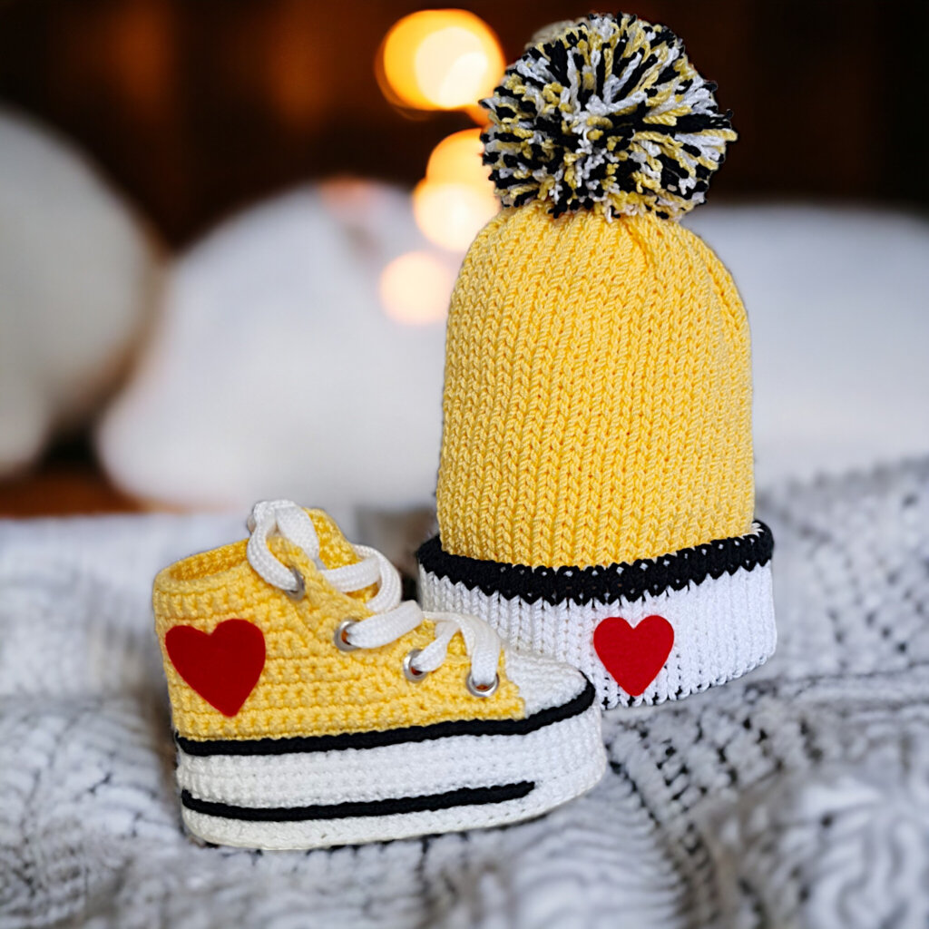 Organic Yellow Baby Booties - view 3