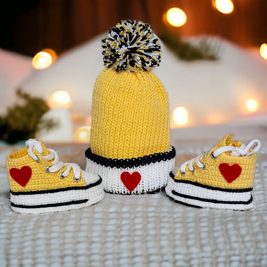 Organic Yellow Baby Booties - view 4
