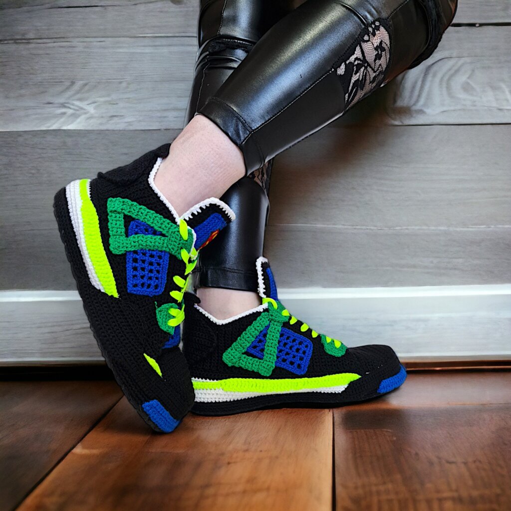 Superhero Aj4 Crochet Jordan Sneaker Slippers - view 2