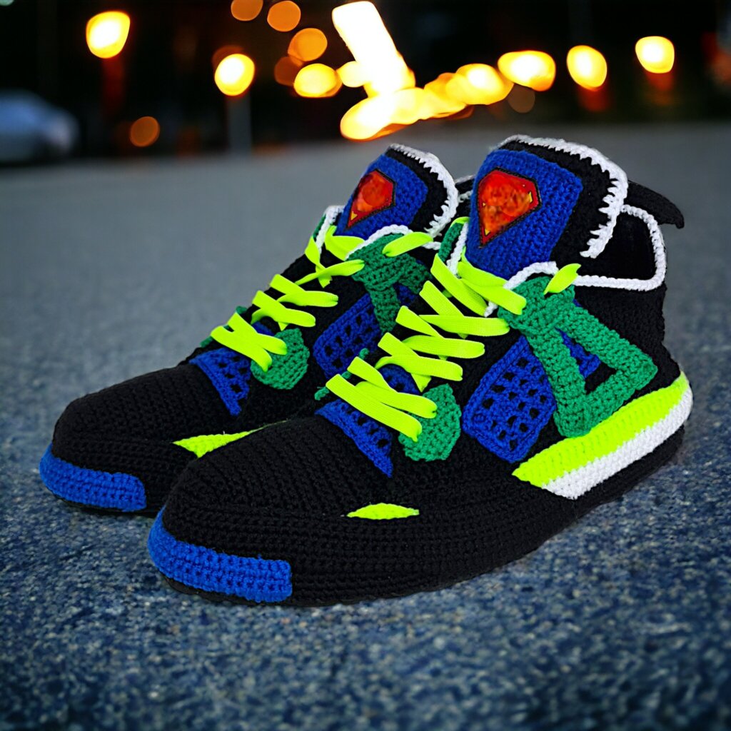 Superhero Aj4 Crochet Jordan Sneaker Slippers - view 3