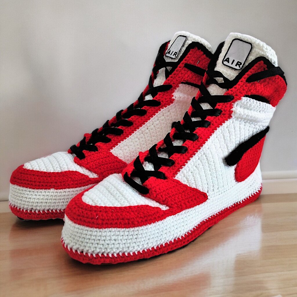 Crochet Jordan Style Custom Sneakers Slippers - view 5 Crochet Jordan Style Custom Sneakers Slippers - view 5