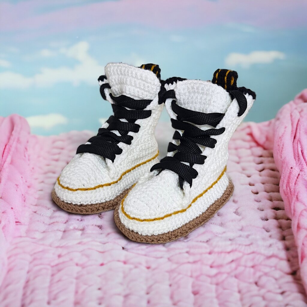 Classic Baby Combat White Punk Boots - view 4