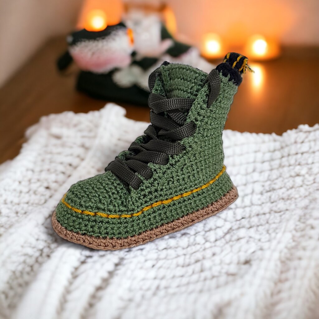 Punk Classic Baby Army Green Boots - view 2