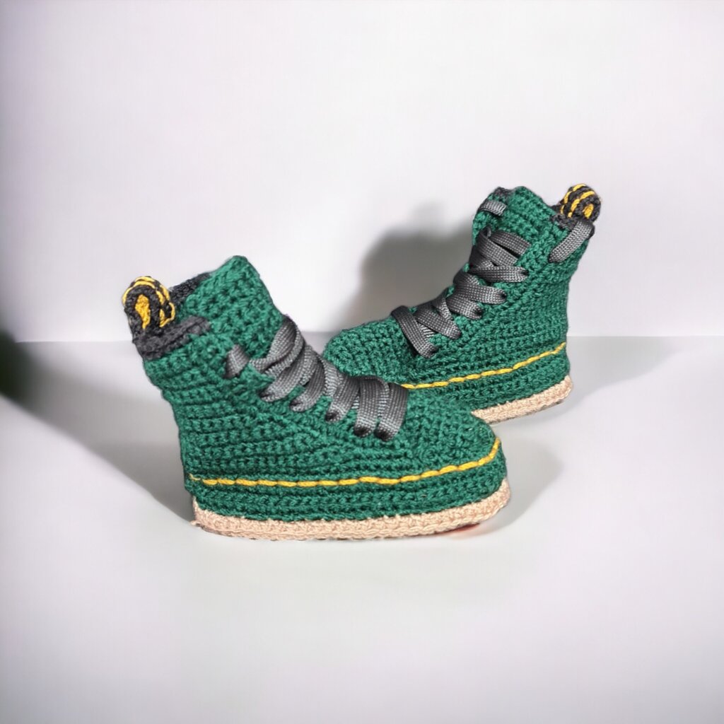 Green Baby Crochet Booties - view 5