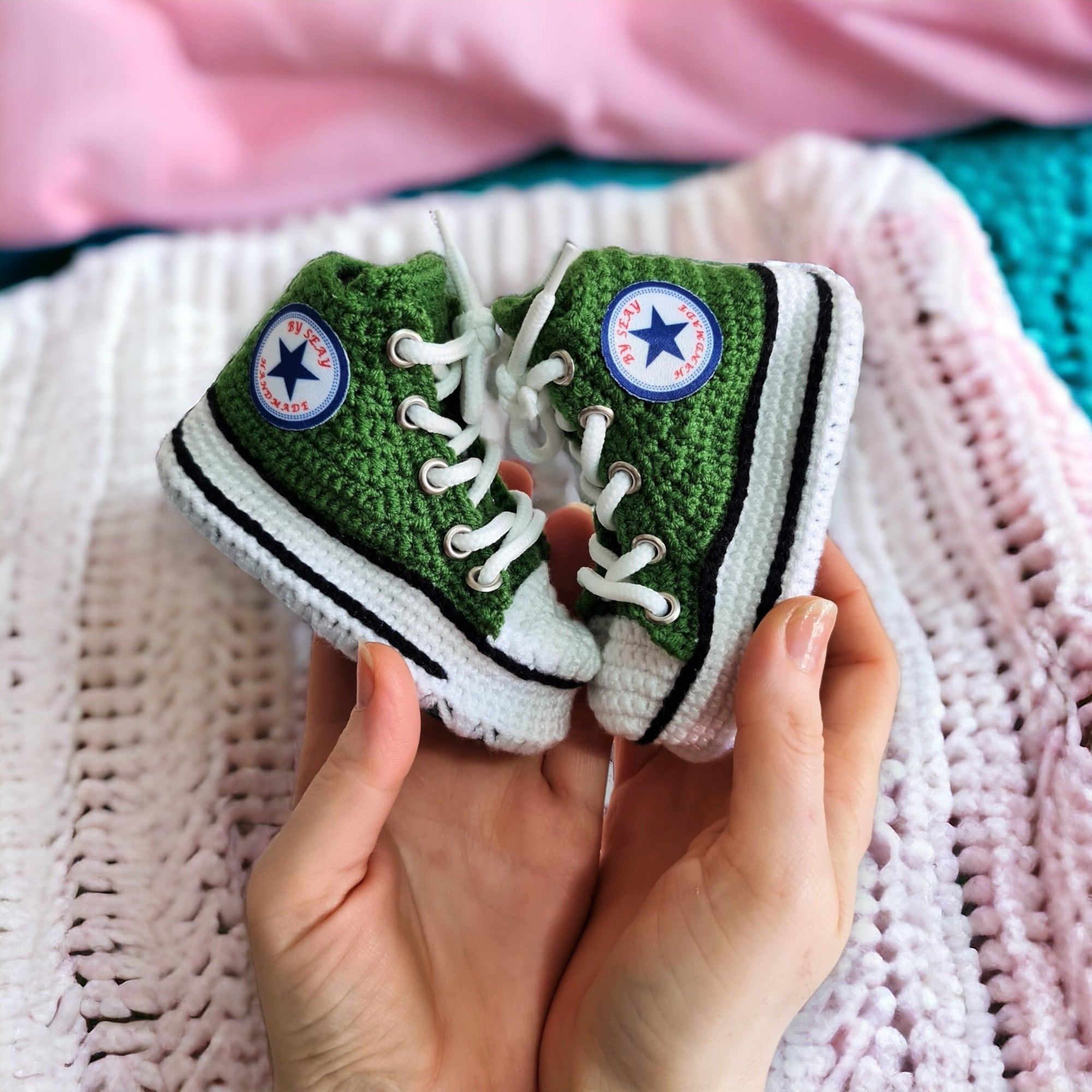 Converse Style Black Crochet Baby Sneakers Newborns Organic Booties Custom Baby Jordan Shoes Perfect Baby Shower Gift 0 3 3 6 Months