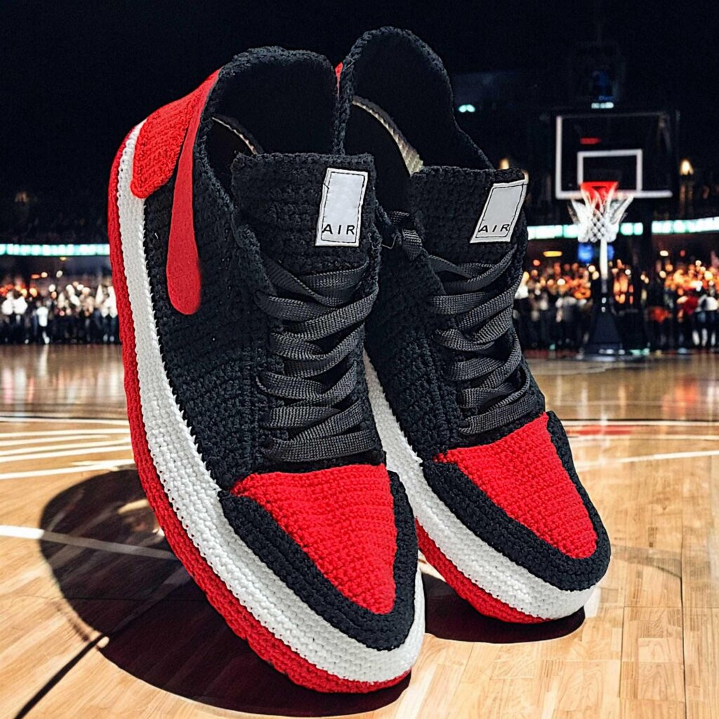 Crochet Jordan Style Slippers - view 4