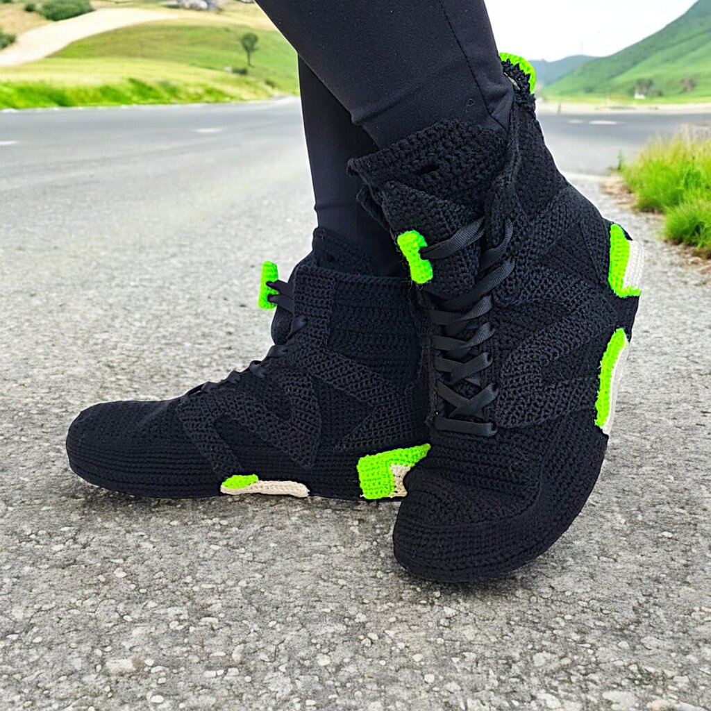 Retro Jordans Style Neon Green Sneakers Slippers - view 5