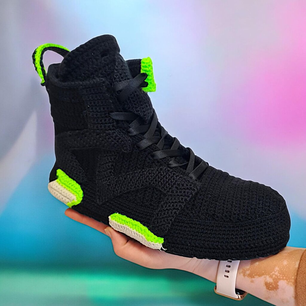 Retro Jordans Style Neon Green Sneakers Slippers - view 4