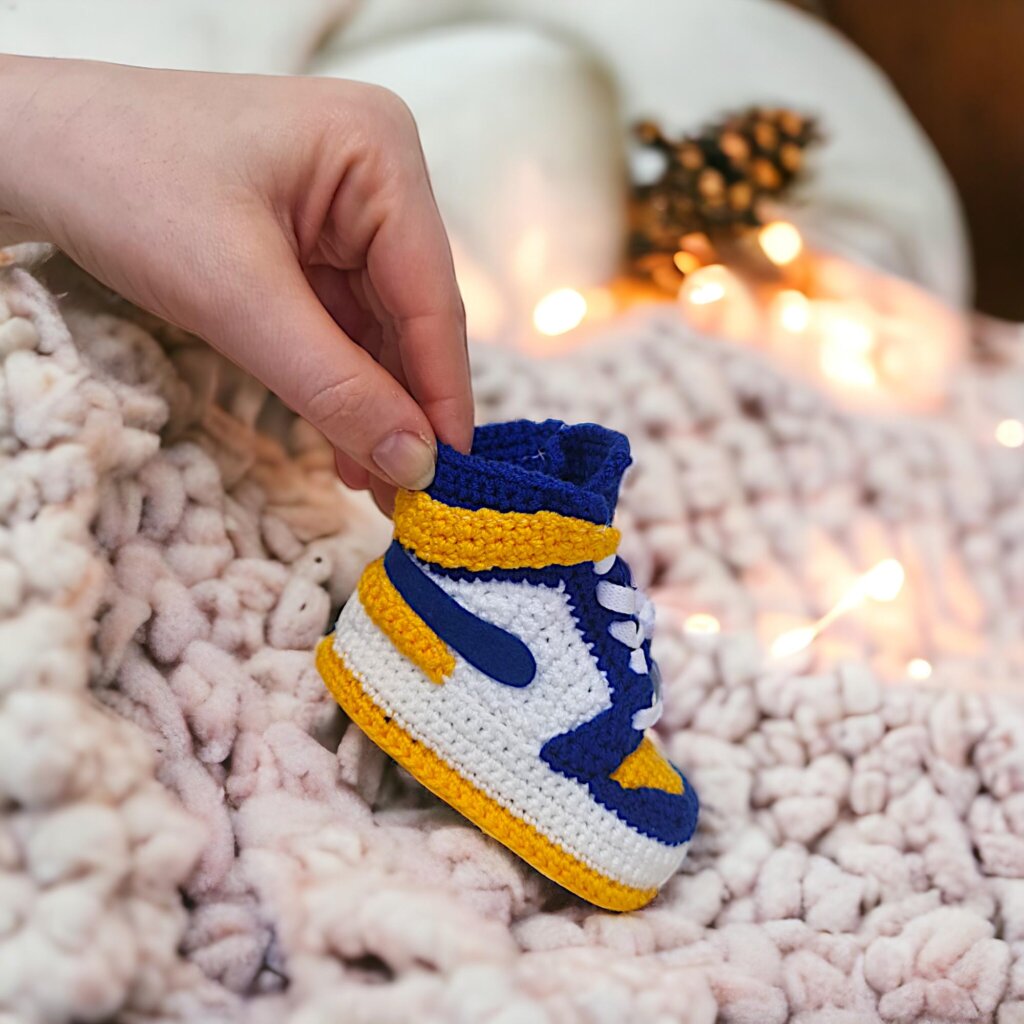 Michigan Colors Crochet Baby Jordan Booties - view 5